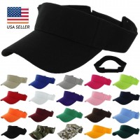 Visor Sun Plain Hat Sports Cap Colors Golf Tennis Beach New Adjustable    eb-34400157